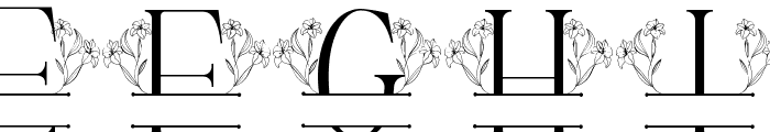 Lily Blossom Line Monogram Font UPPERCASE