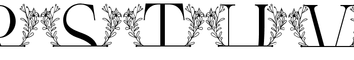 Lily Floral Line Monogram Font UPPERCASE