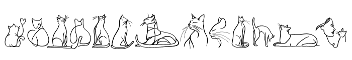 Line Art Cats Font UPPERCASE