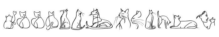 Line Art Cats Font LOWERCASE