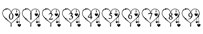 Line art heart Font OTHER CHARS