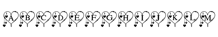 Line art heart Font UPPERCASE