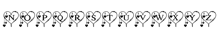 Line art heart Font UPPERCASE