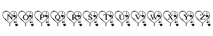Line art heart Font LOWERCASE