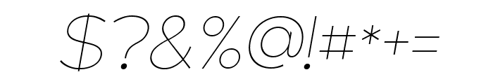 Linea Nova Thin Italic Font OTHER CHARS