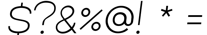 Lorano Thin Italic Font OTHER CHARS