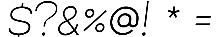 Lorano-ThinItalic Font OTHER CHARS