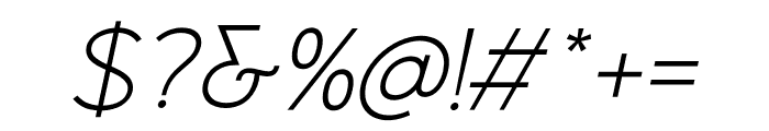 Lorenza Thin Italic Font OTHER CHARS