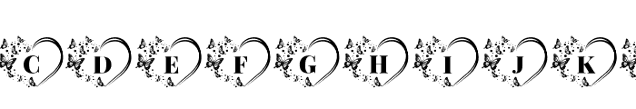Love Butterfly Monogram Susecre Font UPPERCASE