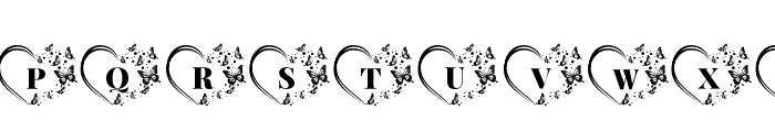 Love Butterfly Monogram Susecre Font LOWERCASE