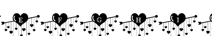 Love Heart Monogram Regular Font UPPERCASE