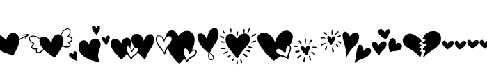 Love Heart Valentine Font UPPERCASE