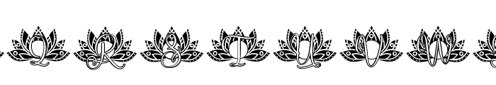 Love Lotus Mandala Monogram Font UPPERCASE