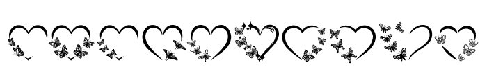 Love butterfly heart Font OTHER CHARS