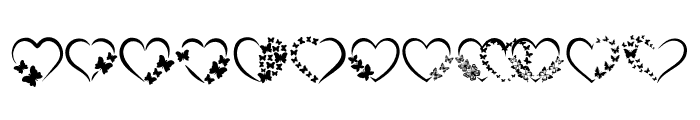 Love butterfly heart Font UPPERCASE