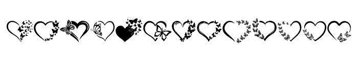 Love butterfly heart Font UPPERCASE