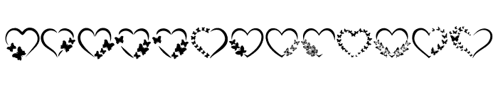 Love butterfly heart Font LOWERCASE