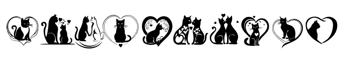 Love cat heart Font OTHER CHARS