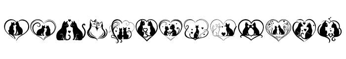 Love cat heart Font UPPERCASE