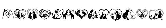 Love cat heart Font UPPERCASE