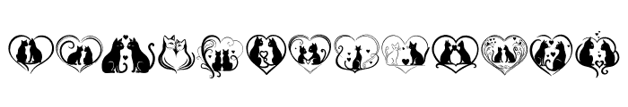 Love cat heart Font LOWERCASE