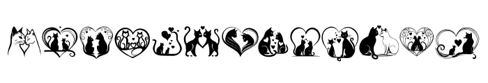 Love cat heart Font LOWERCASE