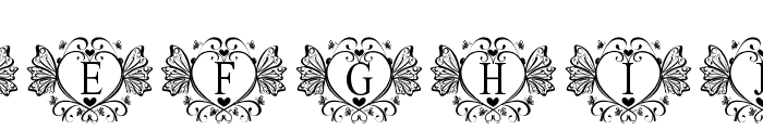 LoveButterflyMonogram Font UPPERCASE