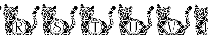Lovely Cat Mandala Monogram Font LOWERCASE