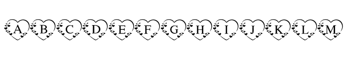 Lovely Heart Monogram Font UPPERCASE