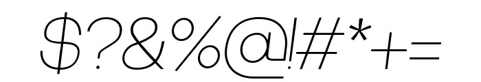 Lunema Thin Italic Font OTHER CHARS