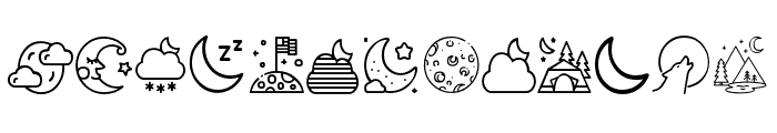 MKM_Moon_Outline_Doodles Reg Font UPPERCASE