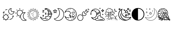 MKM_Moon_Outline_Doodles Reg Font UPPERCASE