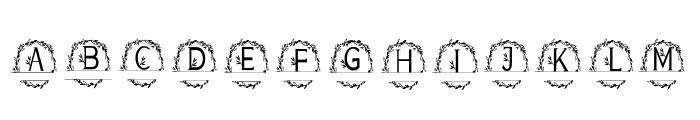 MONOGRAM WREATH FLORAL Font UPPERCASE