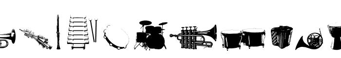 MUSIC INSTRUMENTS Font LOWERCASE