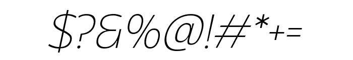 Madiffure Thin Oblique Font OTHER CHARS