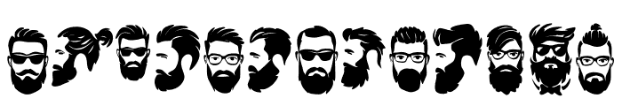 Male hairstyle Font LOWERCASE