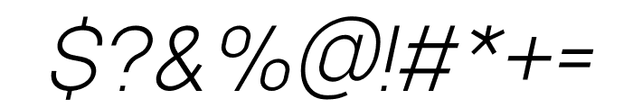 Manado Light Italic Font OTHER CHARS