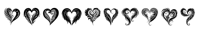 Maori  Feathers Heart Regular Font OTHER CHARS