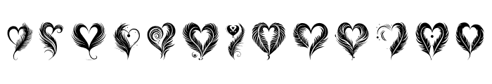Maori  Feathers Heart Regular Font UPPERCASE