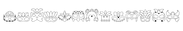 Mardi Gras Doodle Dingbats Font UPPERCASE