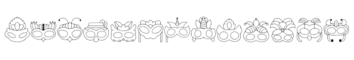 Mardi Gras Doodle Dingbats Font LOWERCASE