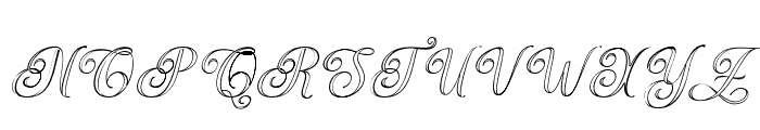 Media Calligraphy Outline Slant 14 Font UPPERCASE