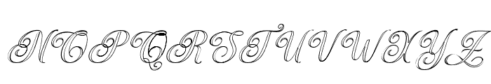 Media Calligraphy Outline Slant 18 Font UPPERCASE