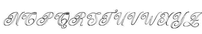 Media Calligraphy Outline Slant 22 Font UPPERCASE