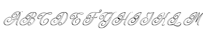 Media Calligraphy Outline Slant 26 Font UPPERCASE