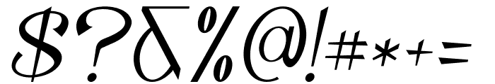 Meridian Italic Font OTHER CHARS