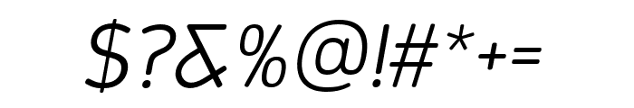 Meridiana Pro Thin Italic Font OTHER CHARS