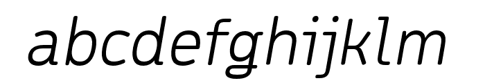 Meridiana Pro Thin Italic Font LOWERCASE