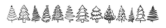 Merry Christmas Tree Font UPPERCASE