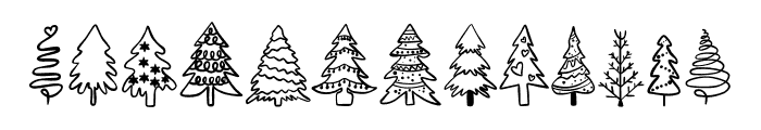 Merry Christmas Tree Font UPPERCASE